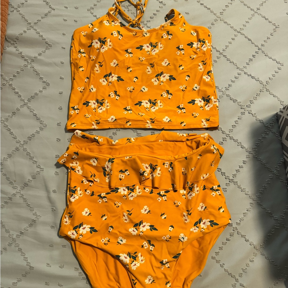 Lime Ricki Yellow Floral Swim Set